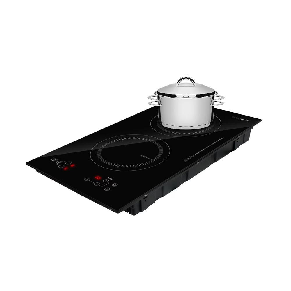 Kit Fogão Cooktop De Indução 2 Bocas Elétrico ECI02EP220V EOS + Caçarola Inox Solar Ø 16cm PIT4