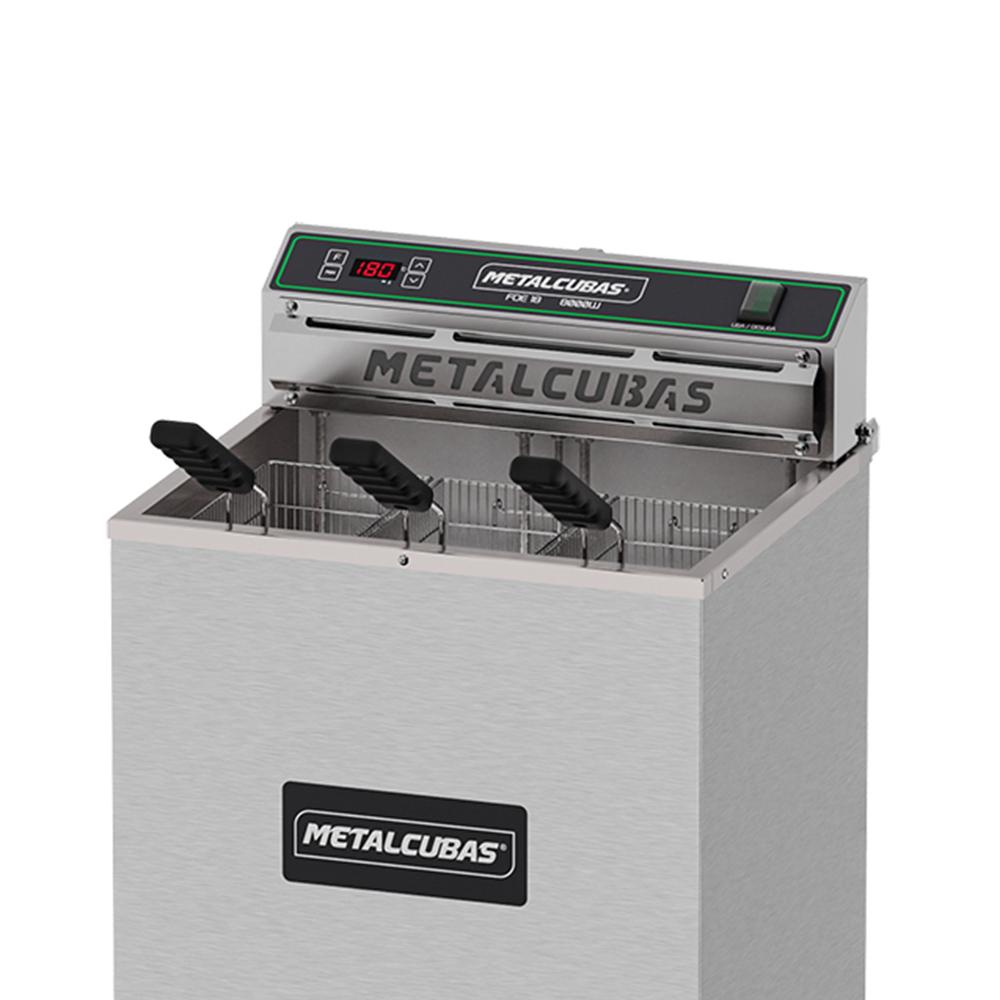 Fritador Elétrico Pedestal 3 Cestos 18l Somente Óleo 8000w Foe 18 p 220v - Metalcubas