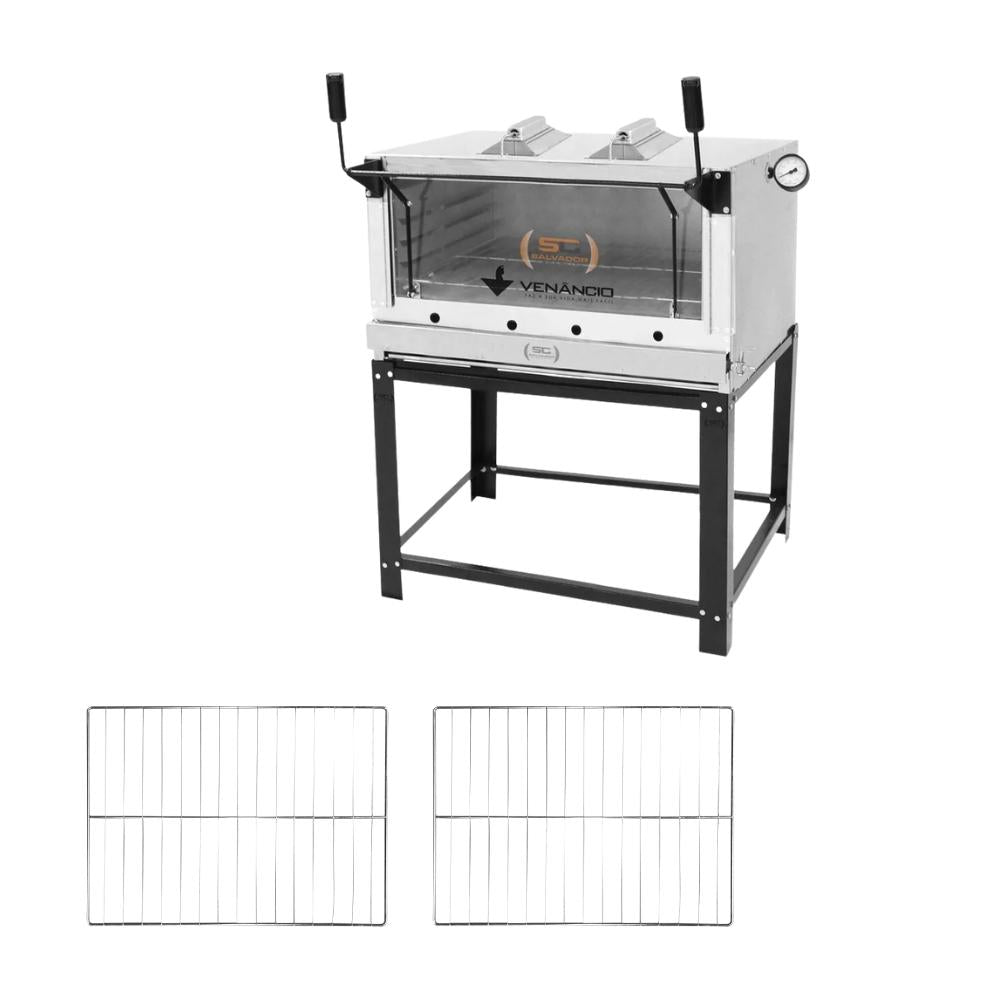 Forno Gás Industrial Infravermelho Refratária Roma Inox 90 Firiv90 + 2 Grades Extras - Venâncio