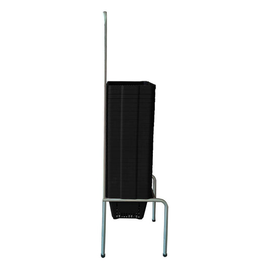 Kit - Suporte Para Cestos de Compras Simples + 30 Cestos D100 Preto