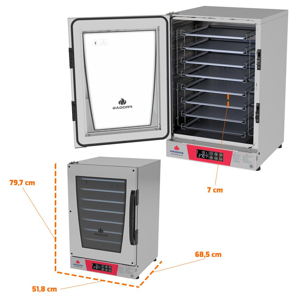 Forno Turbo Elétrico Convecção 8 Assadeiras Digital Padarias Prp-008 Plus Vermelho 220v - Progás