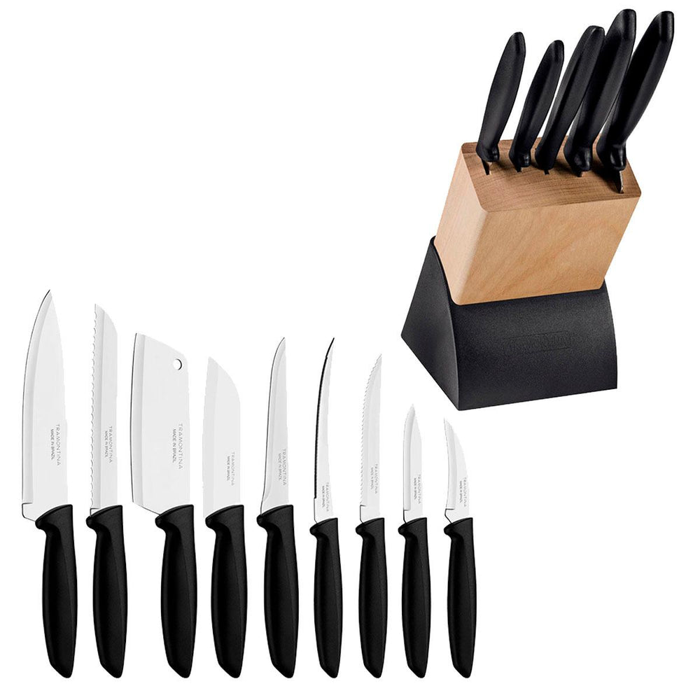 Kit Faqueiro Plenus 6 Peças + 1 Faqueiro 9 Peças Plenus Preto - Tramontina