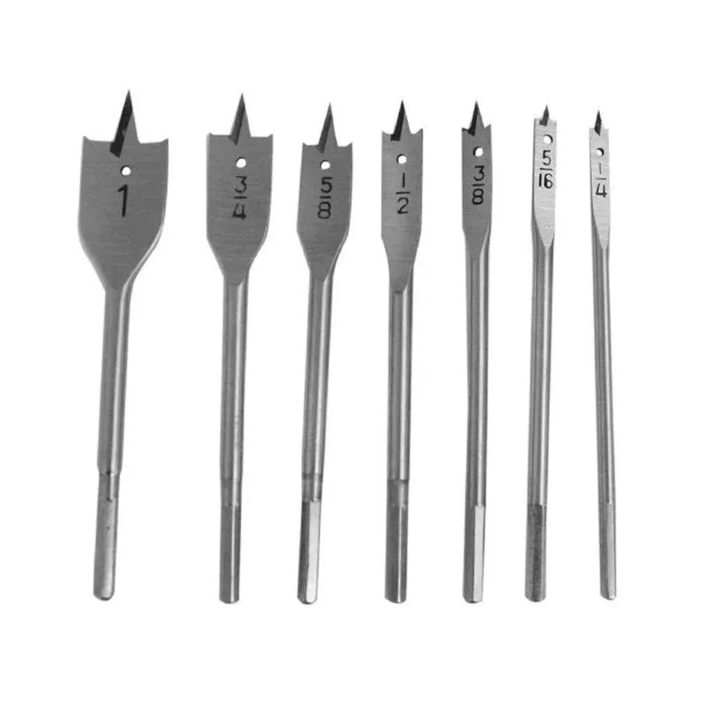 Jogo de Brocas Chatas Com 7 Peças de 1/4"" a 1"" - Vonder 5304000141