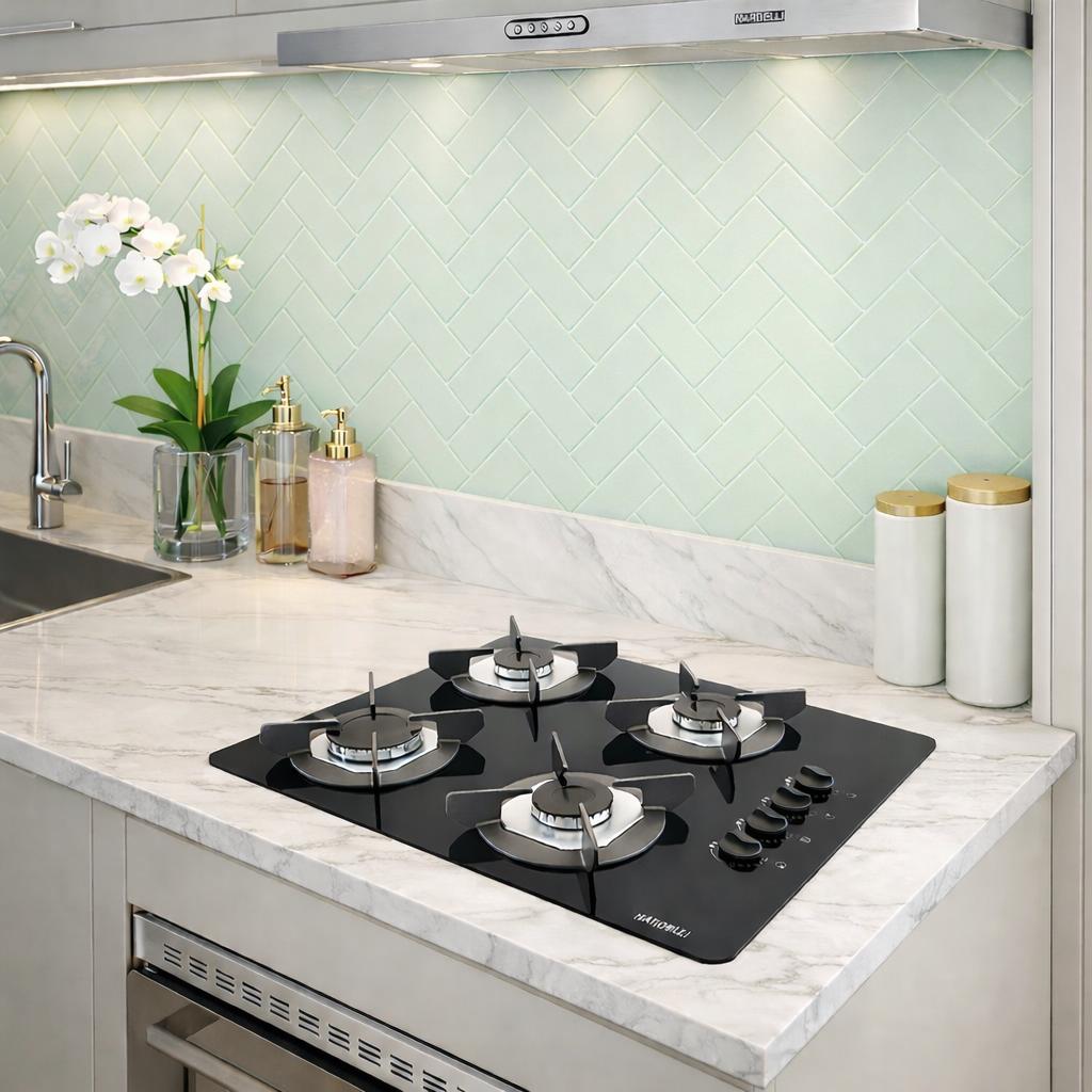 Fogão Cooktop Vidro Gás 4 Bocas Simples Safe Ferro Flange Inox Safe4 Bivolt - Nardelli 27011301-00