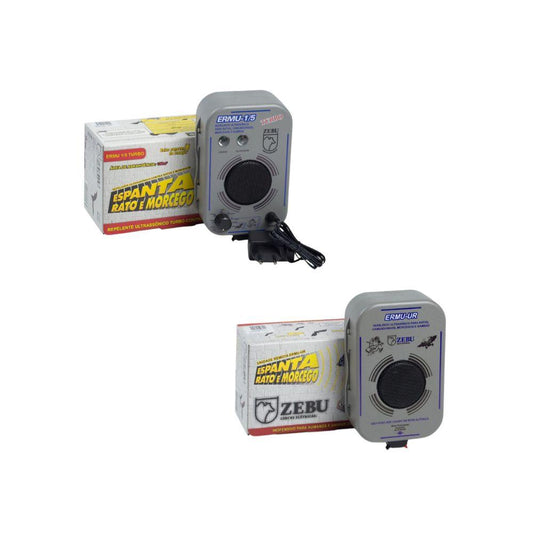 Kit Aparelho Sonoro Espanta Morcegos e Ratos ERMU Turbo + 1 Unidade Repetidora - Zebu