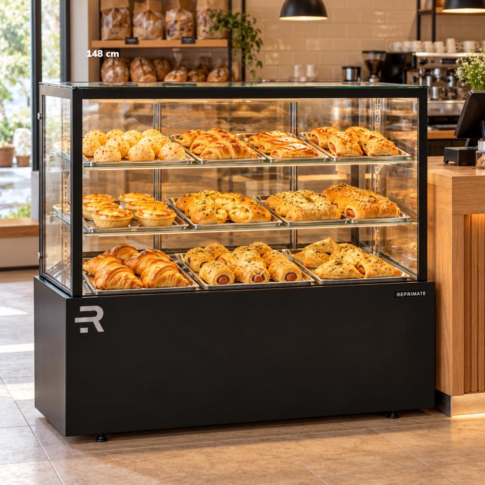 Confeitaria Vanguard Top Quente 60ºc Interno Inox Externo Preto 110cm CVTQ 1100 ip 220v Refrimate
