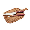 Kit 3 pç Faca, Garfo e Tábua Madeira 23x40 Churrasco Inox e Cabo de Madeira Polywood  - Tramontina