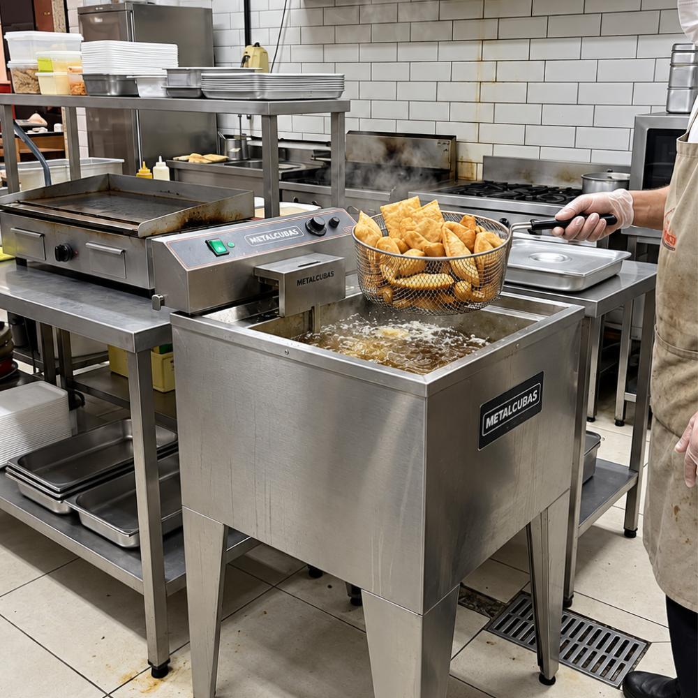 Fritador Metalcubas FAO 1CR com sistema água e óleo