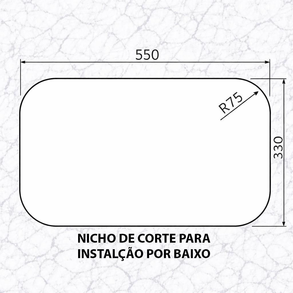 Cuba de Embutir em Aço Inox 56x34 Basic 56 BL - Tramontina 94085556