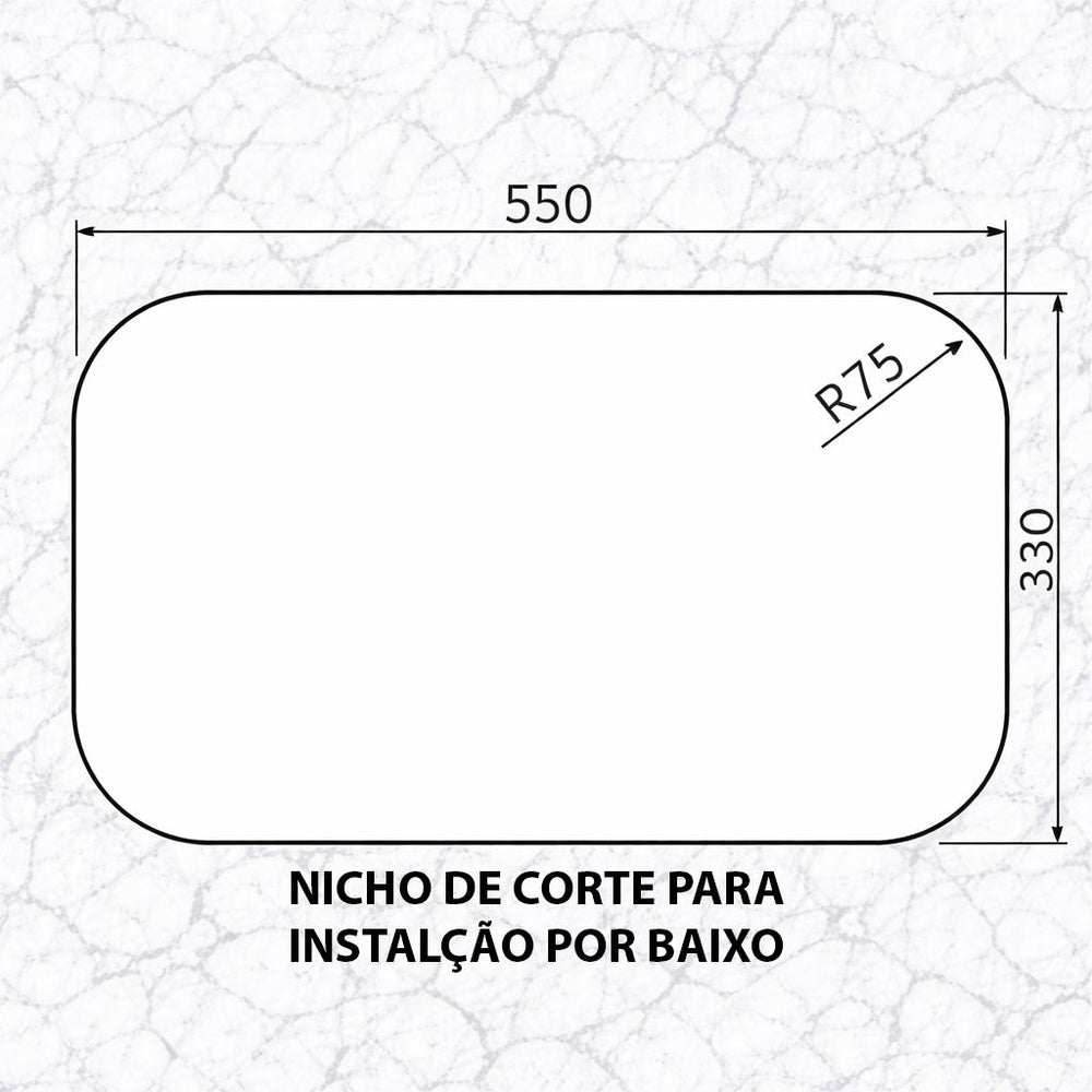 Cuba de Embutir em Aço Inox 56x34 Basic 56 BL - Tramontina 94085556