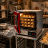 Forno Turbo Elétrico Prp-004 Digital Vermelho 127v Progás + Mesa Bancada Inox 430 8 Níveis Imeca