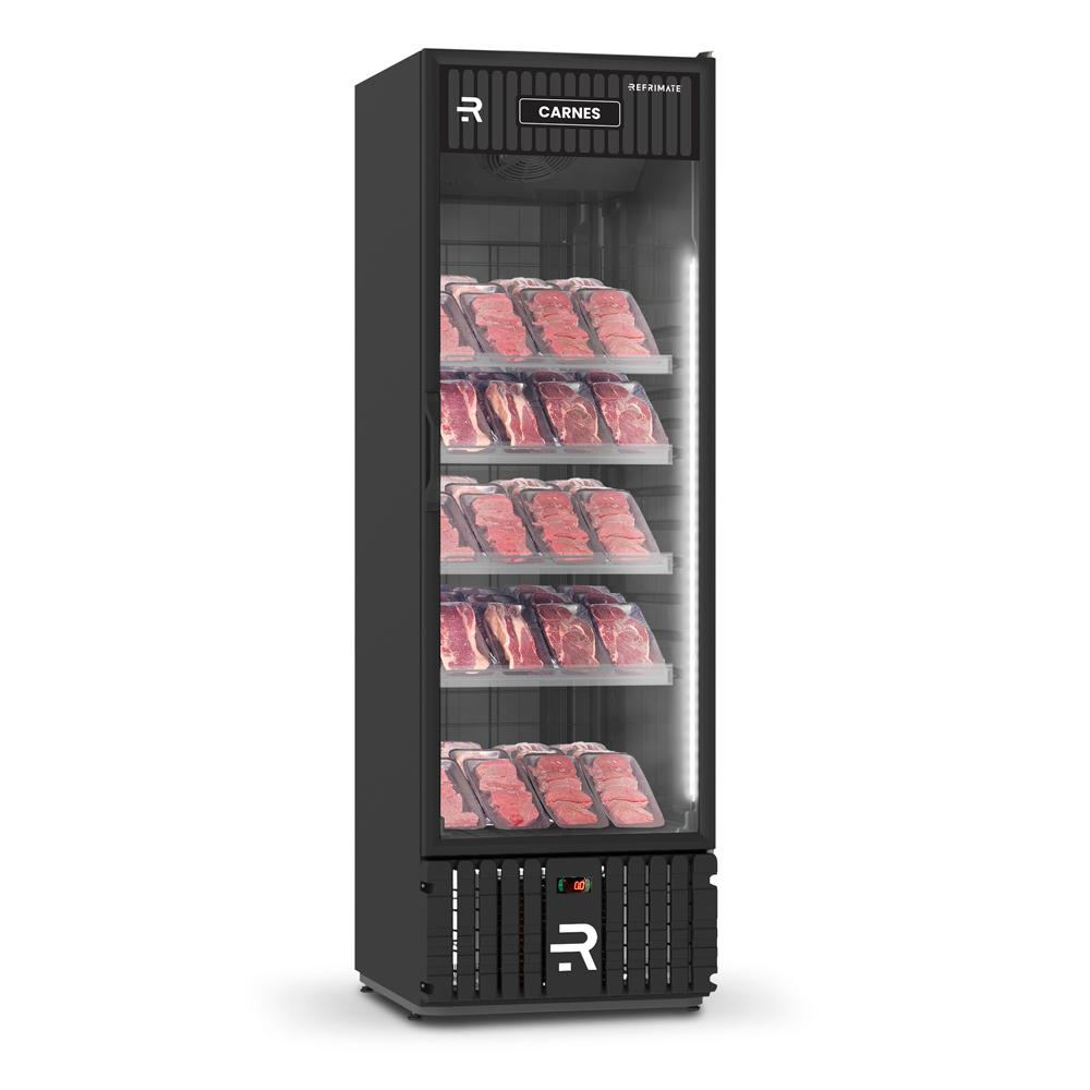 Refrigerador Visa Expositor Preto Para Carnes 570L Porta De Vidro 0°C a 5°C VCCA570PVPP 220V - Refrimate