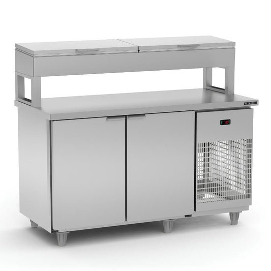 Balcão de Seviço Refrigerado Condimentador 150cm Com 5 Cubas de 1/2 Bsrc1500 220v - Refrimate