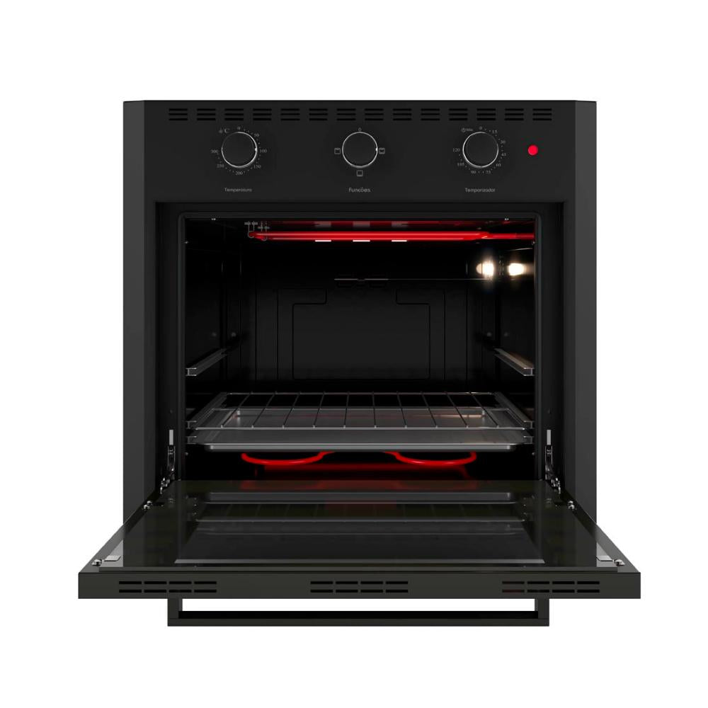 Forno Elétrico de Embutir Black 60L 1750W Até 300ºC E60B 127V Black - Nardelli 10016354-1