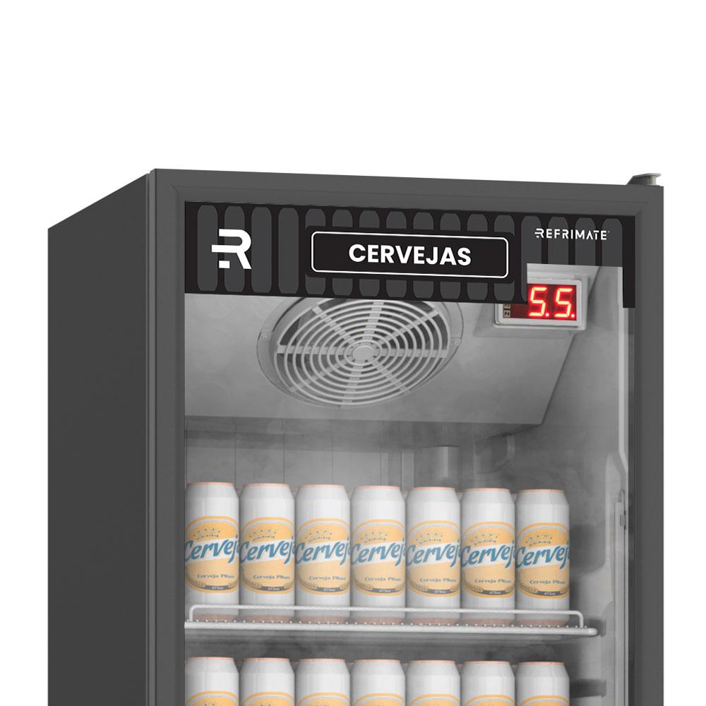 Cervejeira Visa Cooler Preta 400L Porta De Vidro -5,5°C a +4ºC VCCE400PV 220V - Refrimate