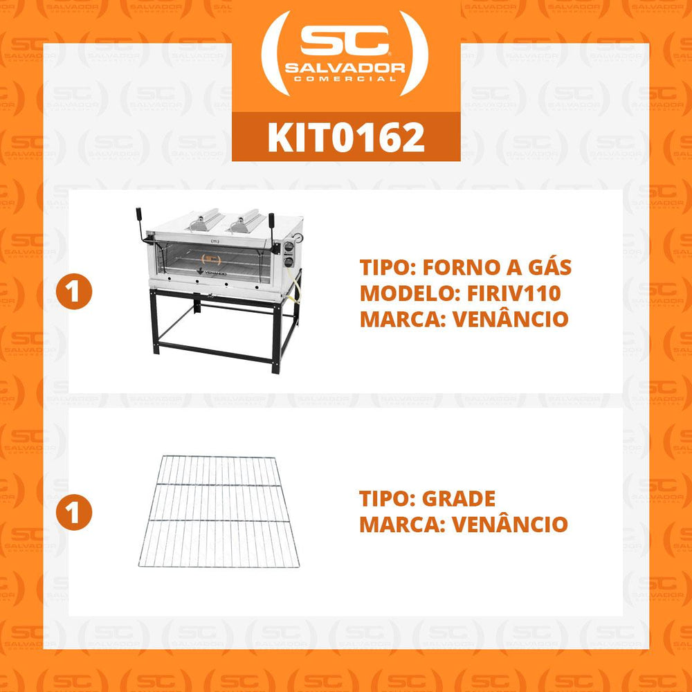 Kit Forno De Lastro a Gás Refratário Roma Inox Infravermelho FIRIV110 + Grade Extra