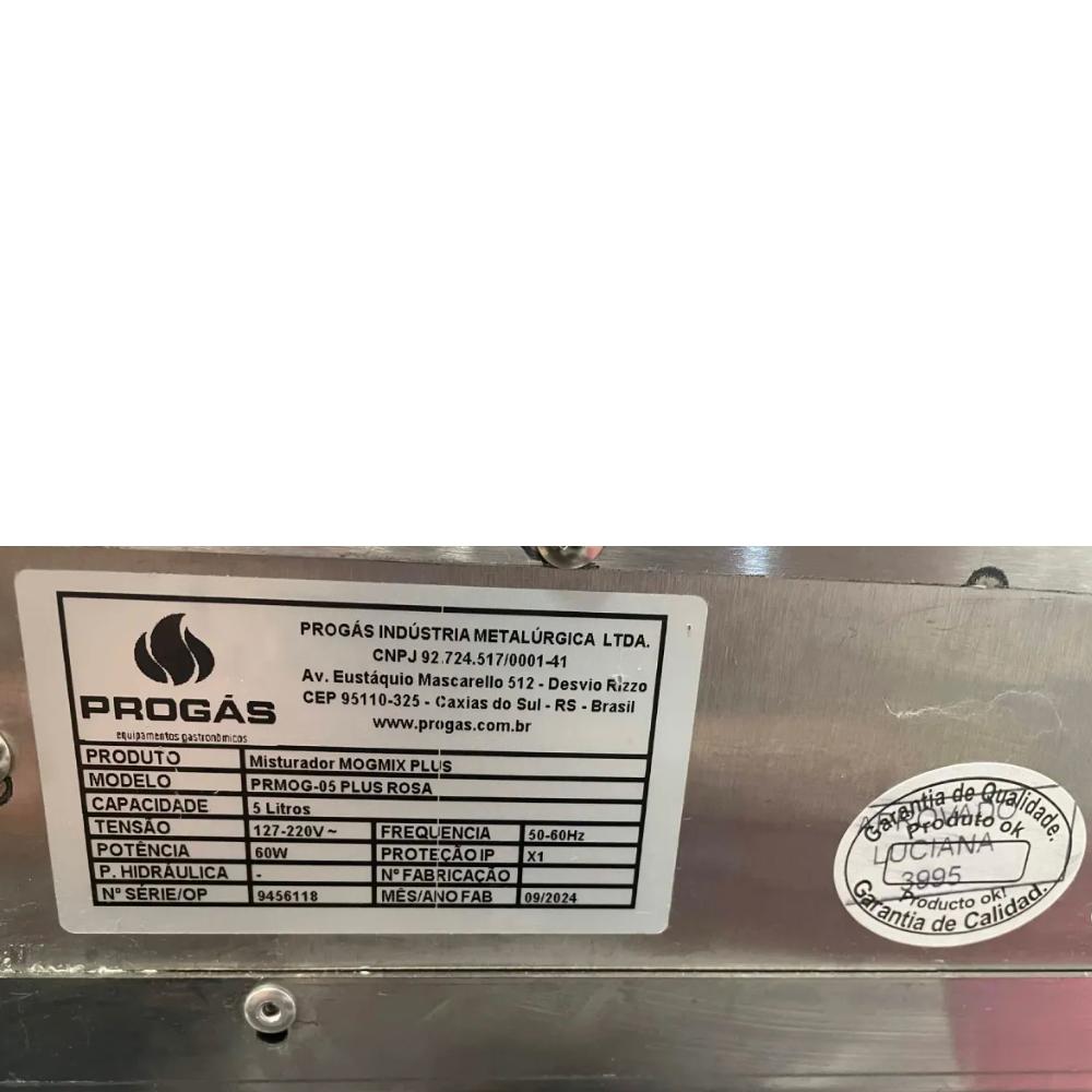Semi - Misturador 5 Litros Gas Prmog-05 Plus Rosa Bivolt - Progas P43570