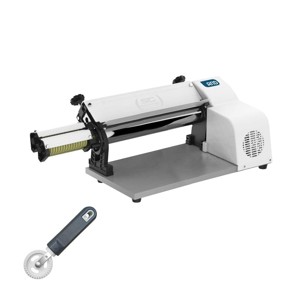 Cilindro Laminador Elétrico Profissional 37cm Branco Com Cortador Talharim 1/3 CV 127V Anodilar + Corta e Fecha