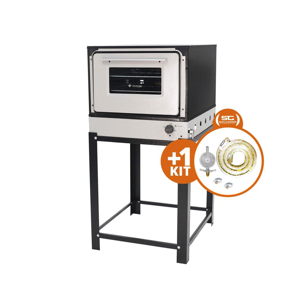 Kit Forno Profissional Gás Bravo Com Pedestal BRFP + Kit Gás - Venâncio