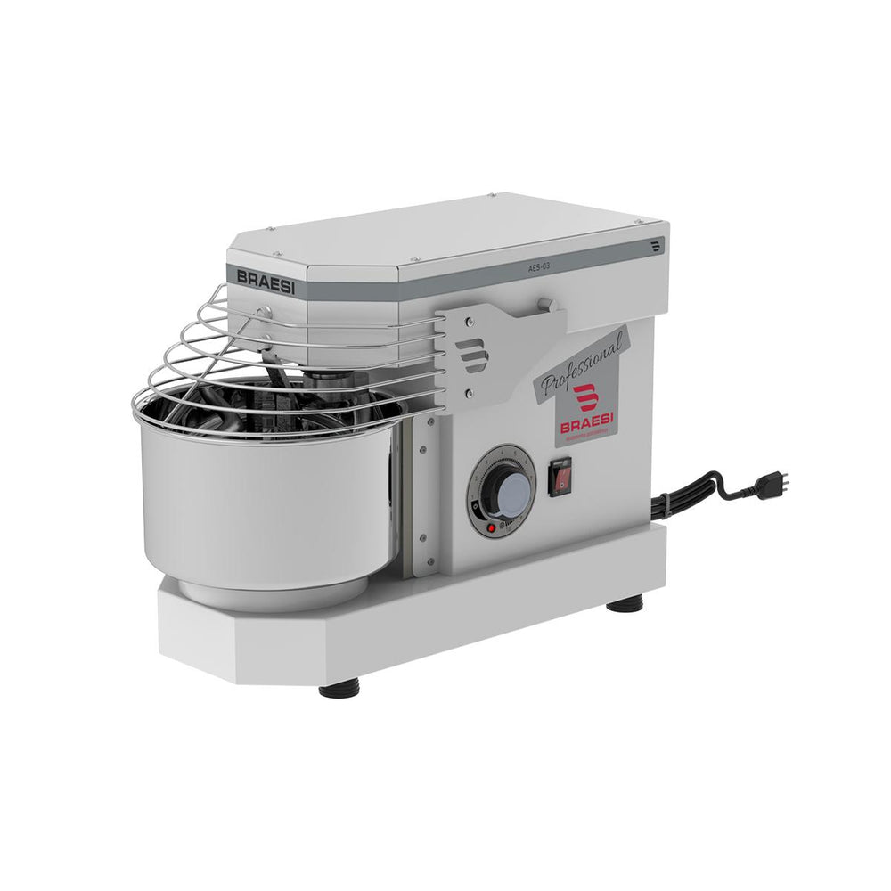 Amassadeira Espiral 3 Kg Masseira Industrial Branca Epóxi 10 Velocidades AES-03 Bivolt - Braesi B18675