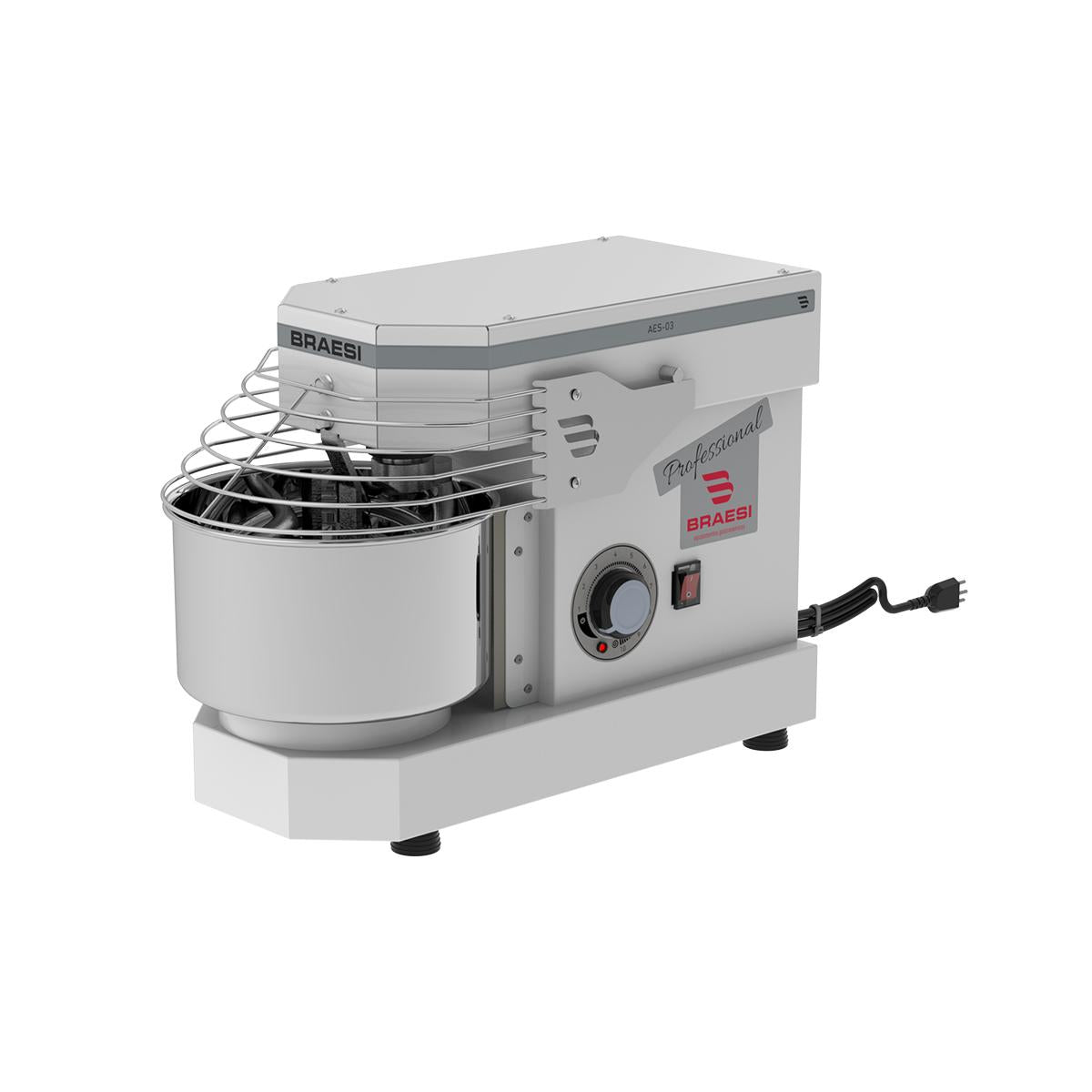 Amassadeira Espiral 3 Kg Masseira Industrial Branca Epóxi 10 Velocidades AES-03 Bivolt - Braesi B18675