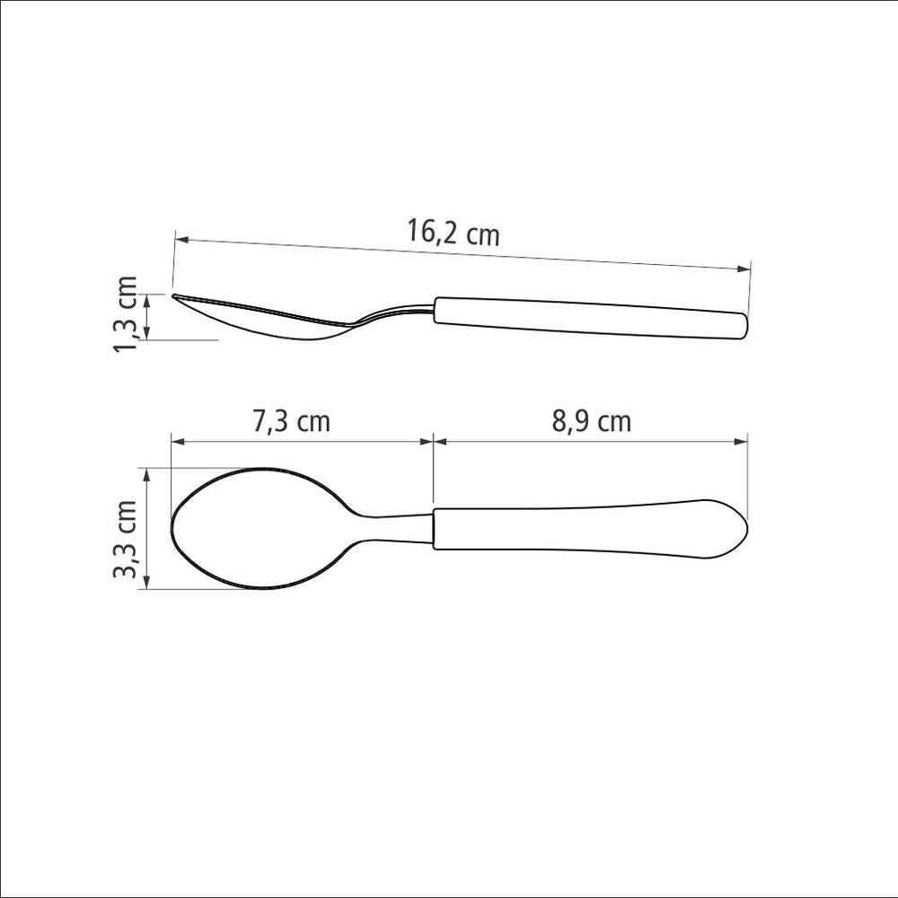 Kit 24 Colheres de Sobremesa Leme Com Lâmina Em Aço Inox Cabo Preto Cspbag - Tramontina