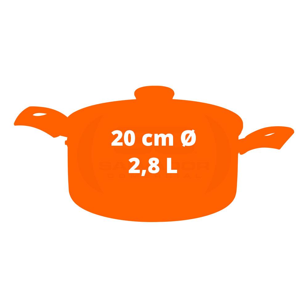 Caçarola Turim Alumínio Antiaderente Chumbo 20cm 2,8l Ptc2 - Tramontina 20261620