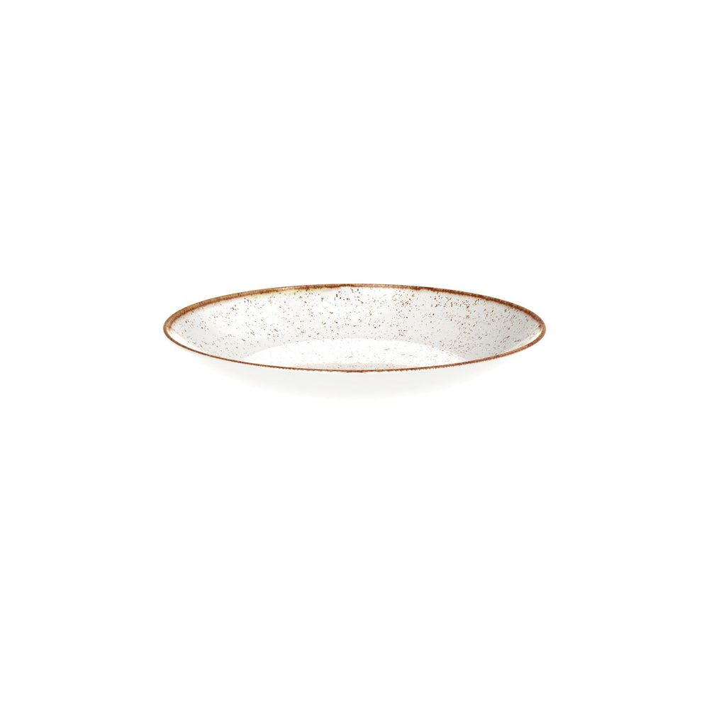Conjunto de 12 Pratos Fundo Rústico Marrom em Porcelana Decorada 22 cm - Tramontina 96980011