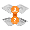 Kit - 2 Cuba Inox Gn 1/2 Fria 325x265x60 + 2 Tampas - Venâncio