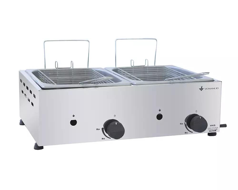Fritadeira Profissional a Gás 9,6 Litros 2 Cubas 1/2 SFG212 - Venâncio