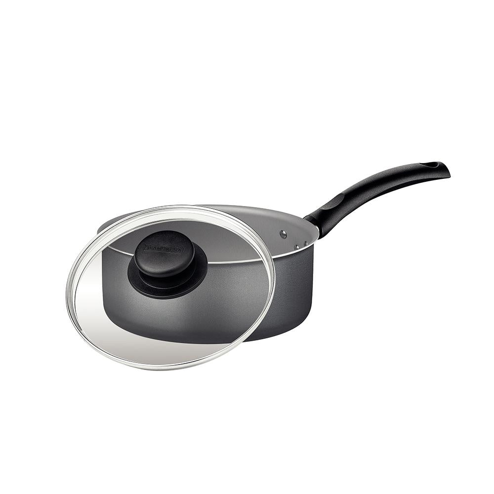 Panela Turim Alumínio Chumbo Antiaderente 1,4L PTC + Faqueiro Ipanema Vermelho 24pc - Tramontina