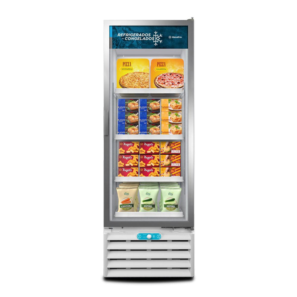Freezer Vertical Branco 512/531 Litros Dupla Ação Porta De Vidro VF55AL 220V - Metalfrio