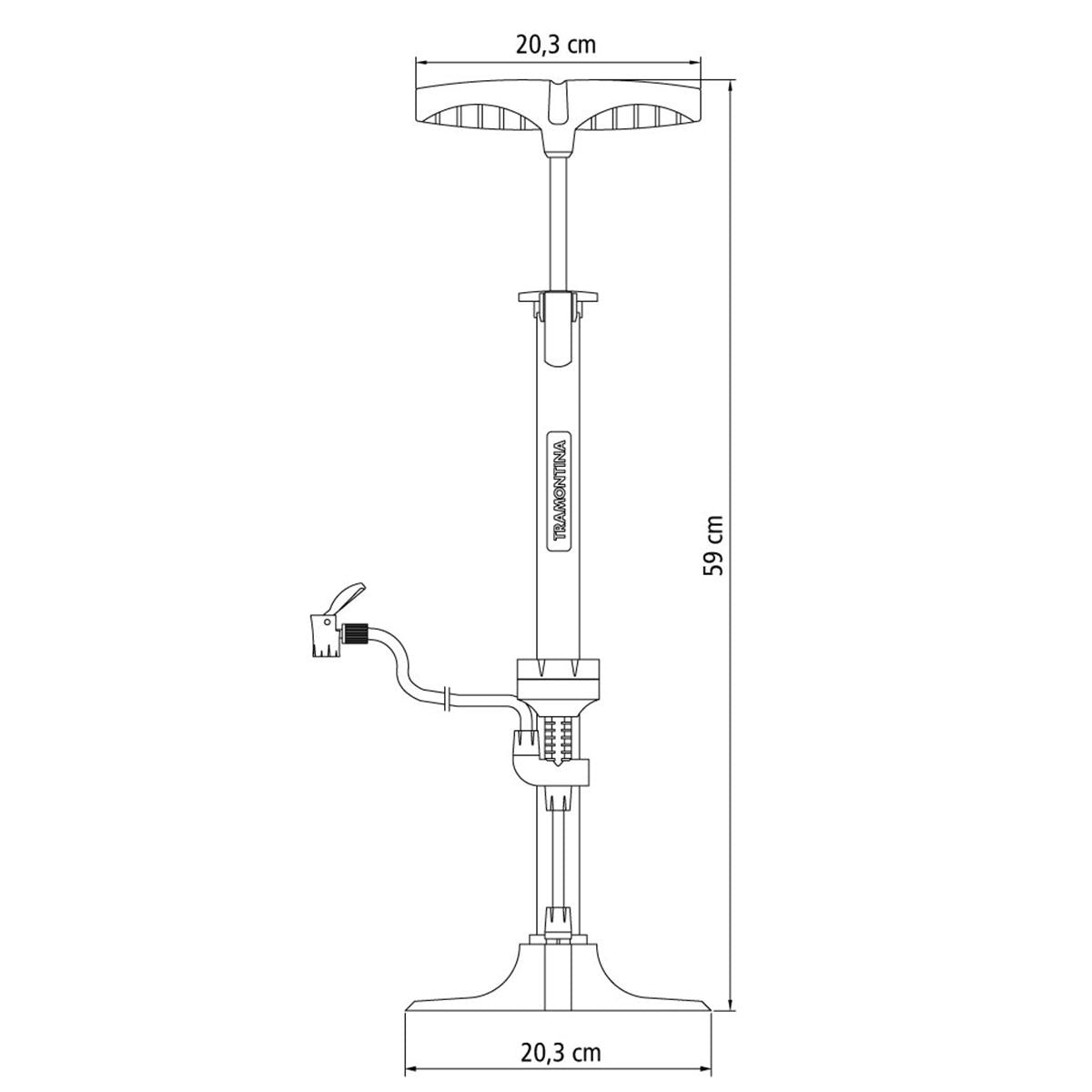 Bomba de ar Manual Pneu Bola Câmara Colchão de ar Piscina 160psi 11bar - Tramontina 43132001