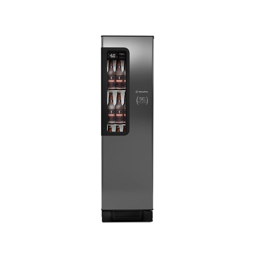 Cervejeira Beer Maxx Preta 300/336L Porta Com Visor Inox +2°C e -6°C VN28TP 220V - Metalfrio