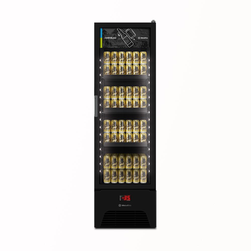 Visa Cooler Cervejeira Expositor Vertical Porta de Vidro 293/337 Litros Vn28rh All Black 220v - Metalfrio