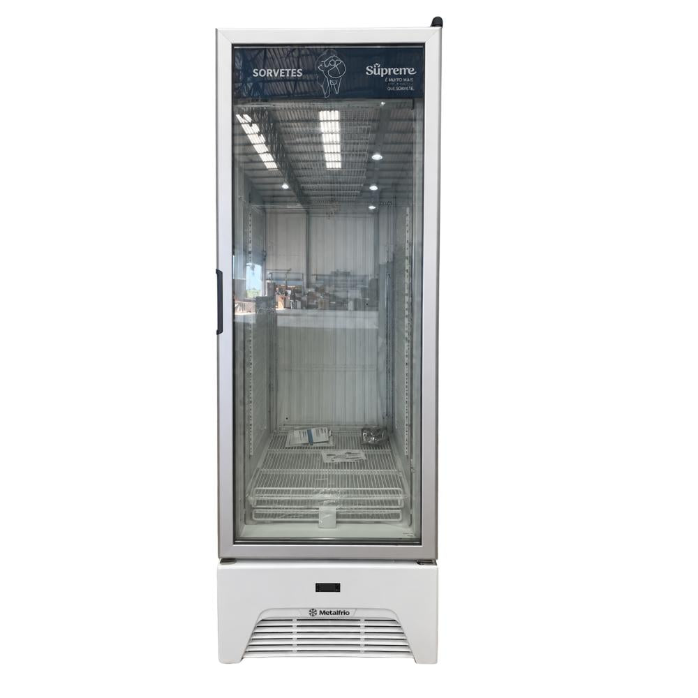 Seminovo - Freezer Vertical Porta Vidro Sorvete E Congelados  490/581L VF50AH Supreme 220V Branca Metalfrio