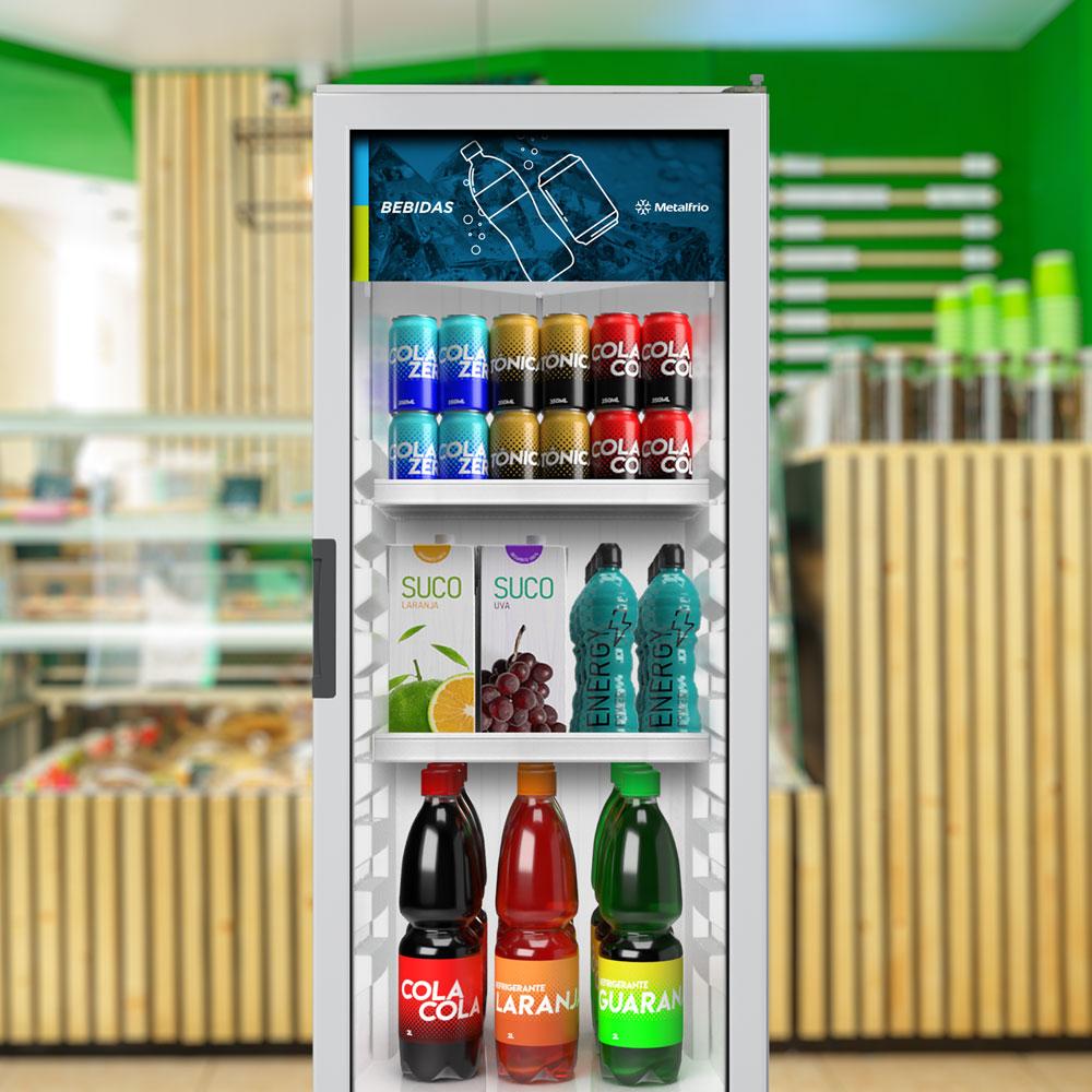 Refrigerador Visa Expositor Multiuso Branco 229/256L Porta De Vidro 2 °C a 8 °C VB25R - Metalfrio