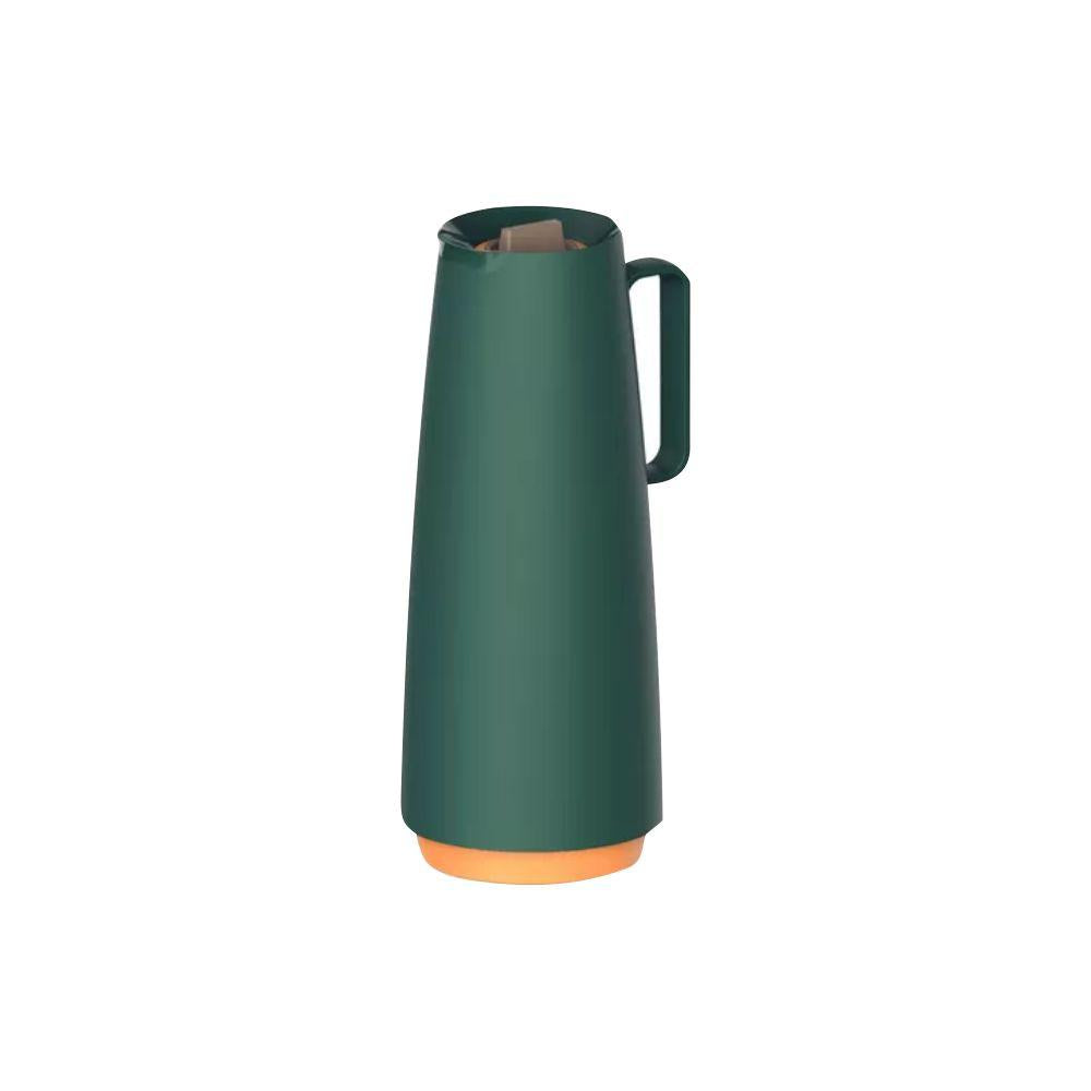 Chaleira Com Apito Roma em Aço Inoxidável 2,7l Brinox e Bule Garrafa Térmica 1l Verde Tramontina
