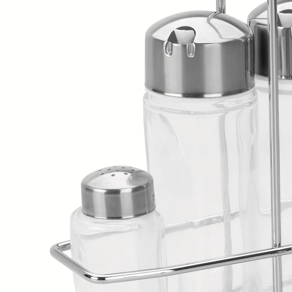 Galheteiro Porta Vinagre e Azeite Ciclo em Vidro e Aço Inox Com Alça 4 Peças - Tramontina 61533020