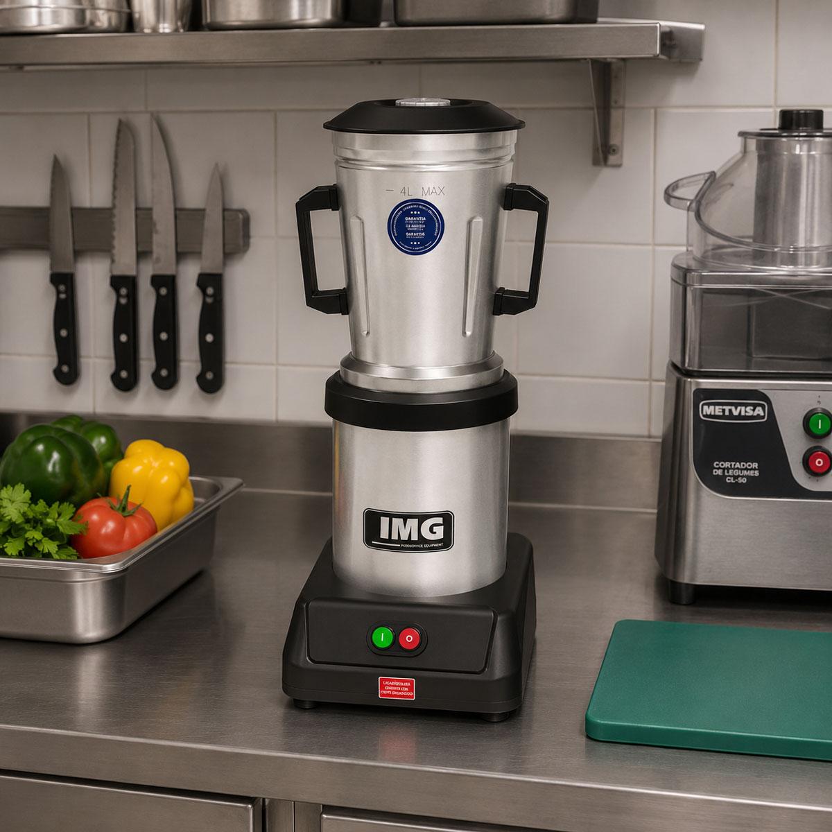 Liquidificador Comercial Baixa Rotação 4l 3500 Rpm 1/2cv Lqi.4 127v - Metvisa