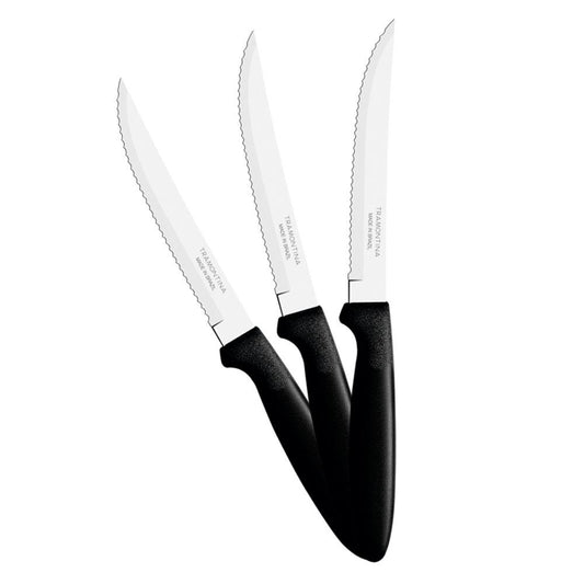 KIT - 24 Facas para Churrasco Ipanema Com Lâmina em Aço Inox 5 POL Cabo Preto FPTOP - Tramontina