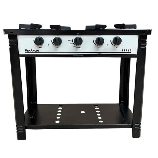 SEMINOVO - Fogão Industrial a Gás Bravo 2 Bocas Duplas Espera Forno Br2b Branco - Venâncio