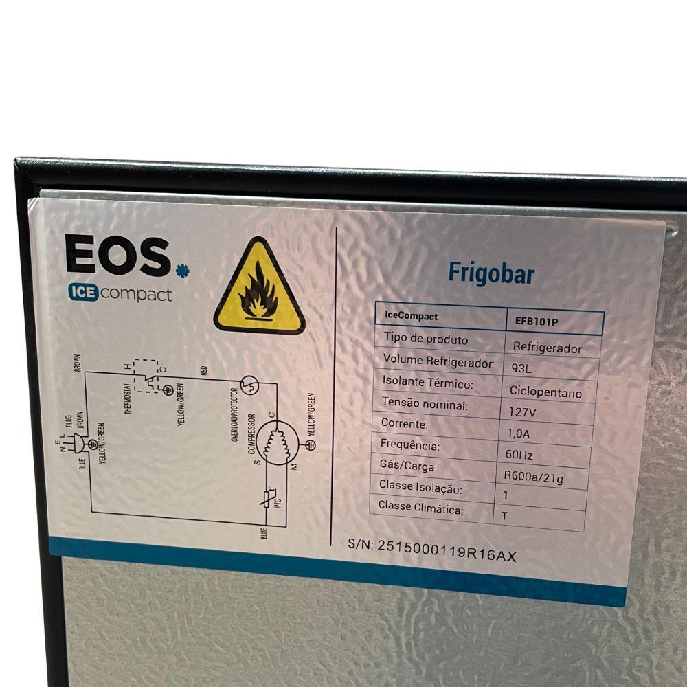 SEMINOVO - Frigobar Mini Refrigerador Doméstico Ice Compact 93l EFB101P 127V Preto - EOS