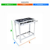 Fogão a Gás Extra Inox Para Cozinha Industrial Grelha 30cm 2 Bocas 2 Dupla Com pé Ei2d2p - Venâncio