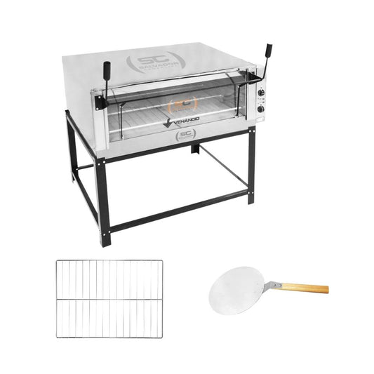 Forno Elétrico Industrial Refratária Roma Inox Feri110 220v + 1 Grade Extra + pá Pizza - Venâncio