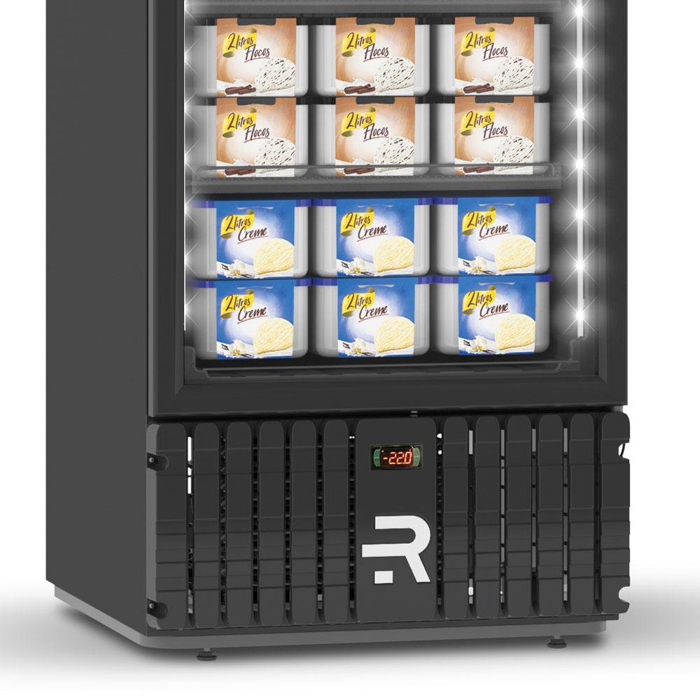 Freezer Vertical Preto 570 Litros Porta De Vidro Aquecida Ar Forçado -22ºC VCS570PVPP 220V - Refrimate