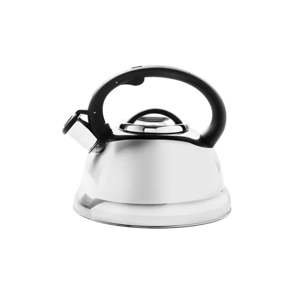 Chaleira Com Apito Roma em Aço Inoxidável 2,7l Brinox e Bule Garrafa Térmica 1l Vermelho Tramontina