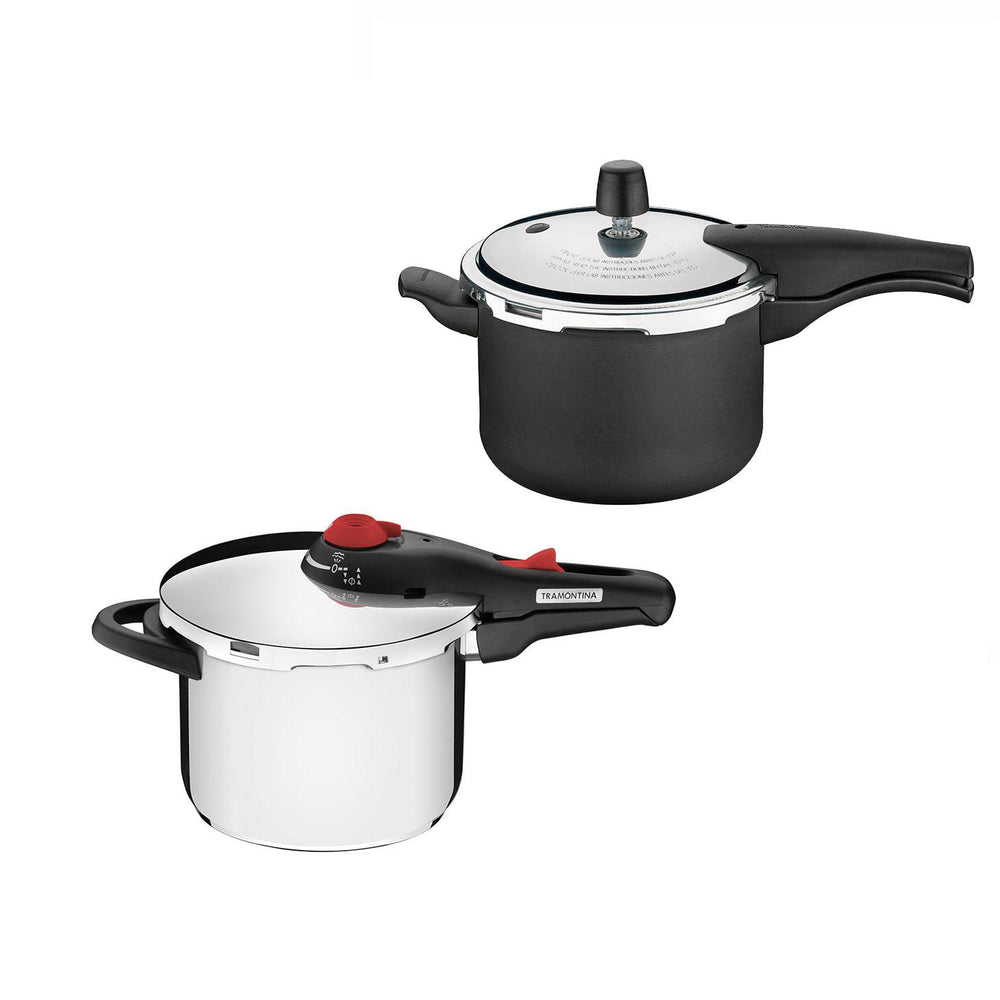 Kit Panela de Pressão 6l Aço Linha Solar + Panela de Pressão 4,5l Vancouver Grafite - Tramontina
