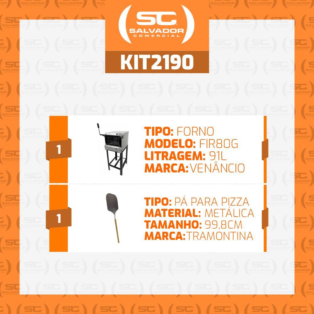 Kit Forno De Lastro a Gás Refratário Inox FIR80G Venâncio + Pá Para Pizza Tramontina