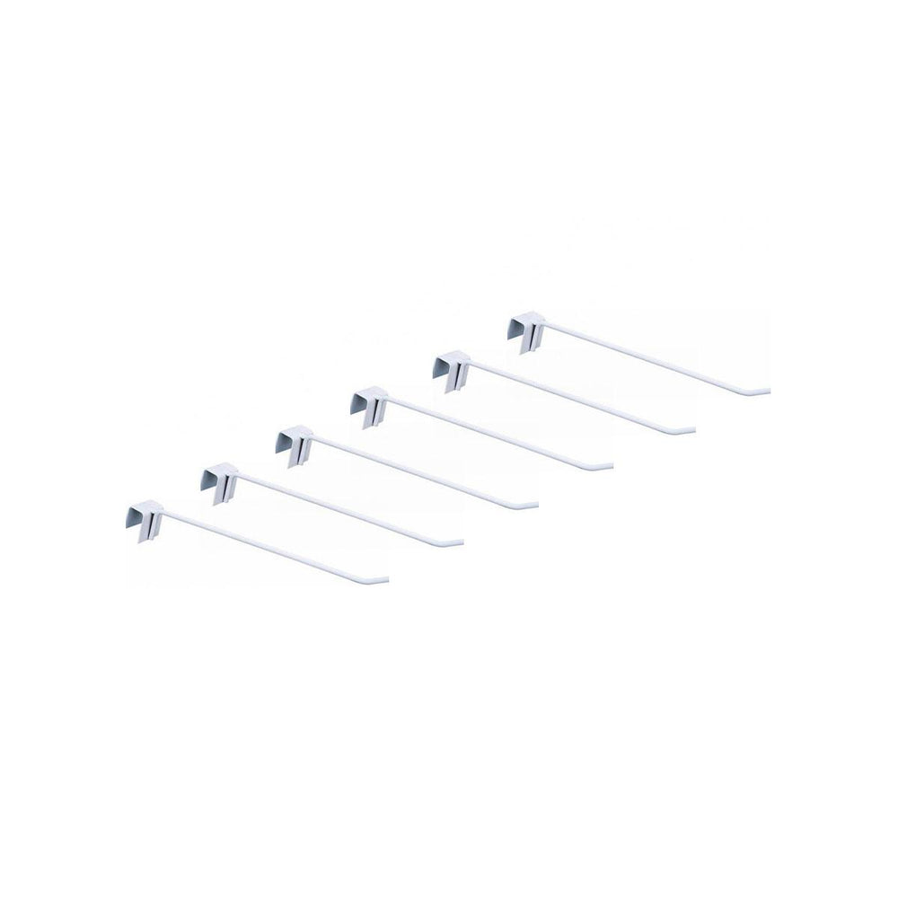 Kit 6 Ganchos 30cm Simples Branco New Plus Para Gôndolas e Prateleiras – SA Gôndolas